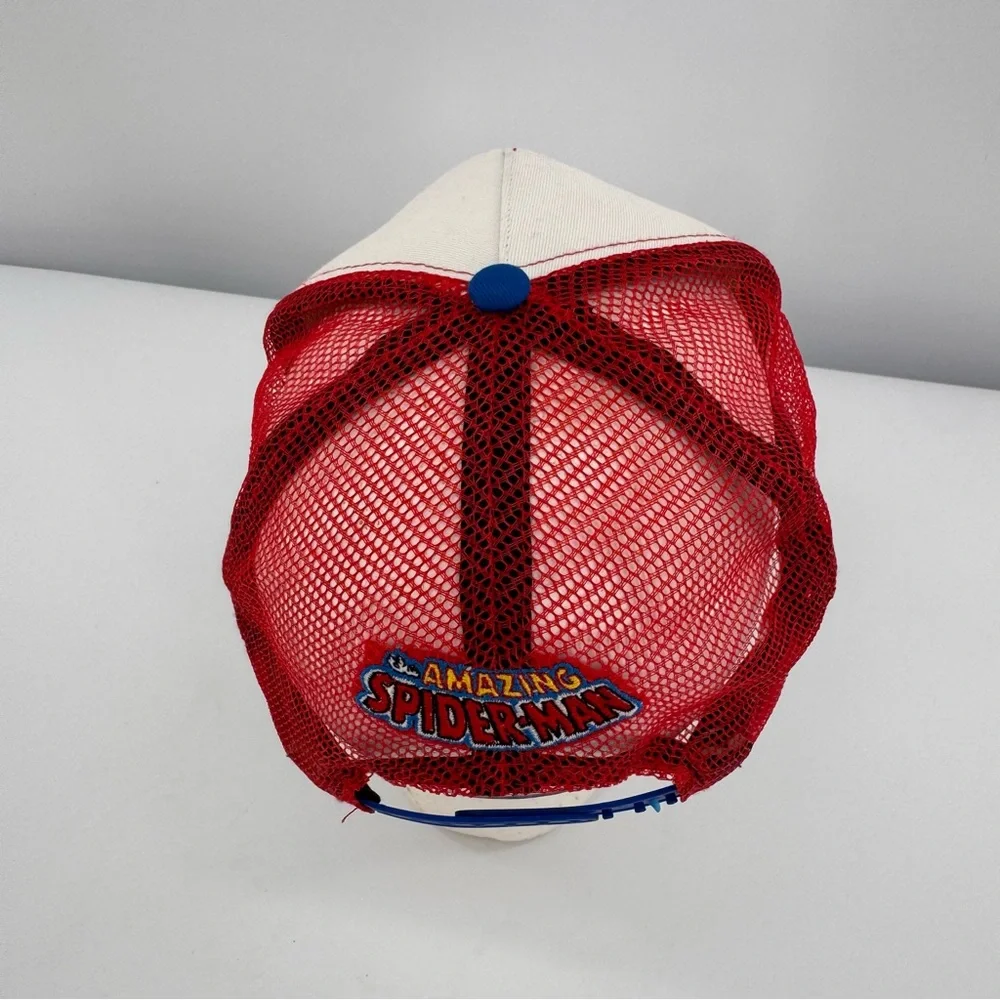Marvel‎ Amazing Spiderman Mesh Baseball Snap Back Hat Cap Blue White